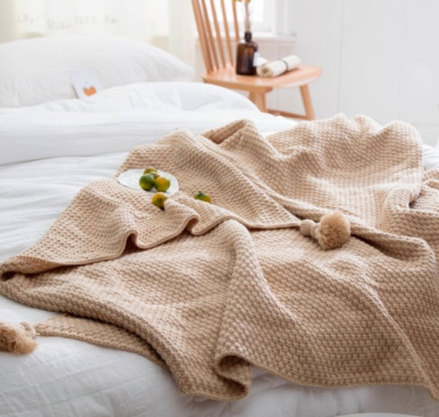 Nordic Fringe Knit Blanket