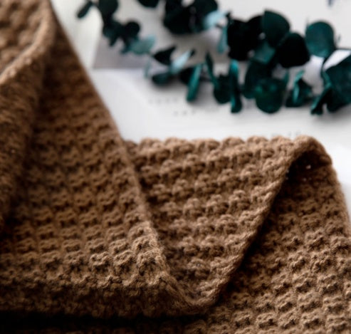 Nordic Fringe Knit Blanket